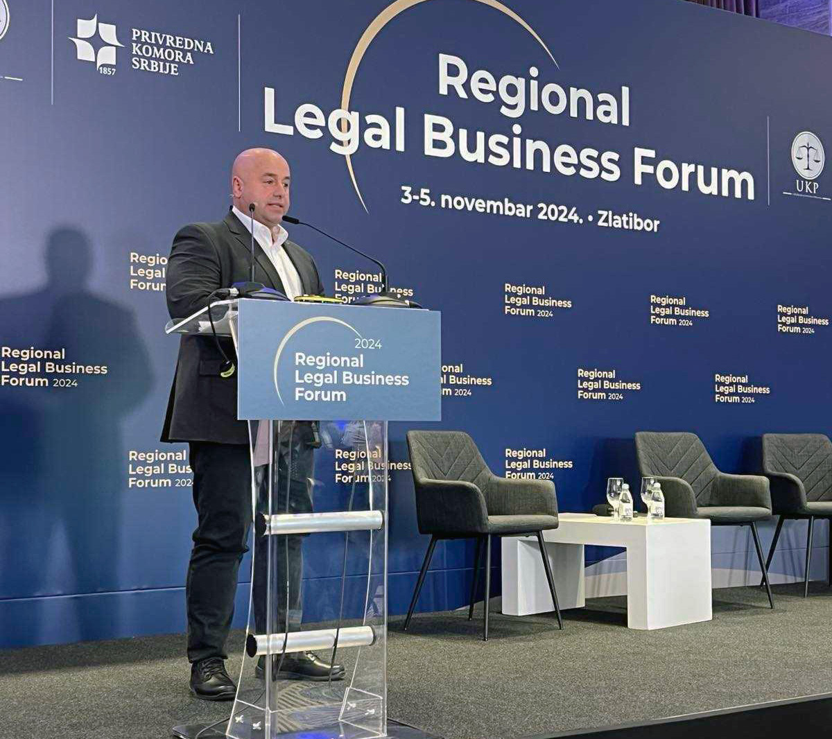 Džemal speaking at the regional legal business forum