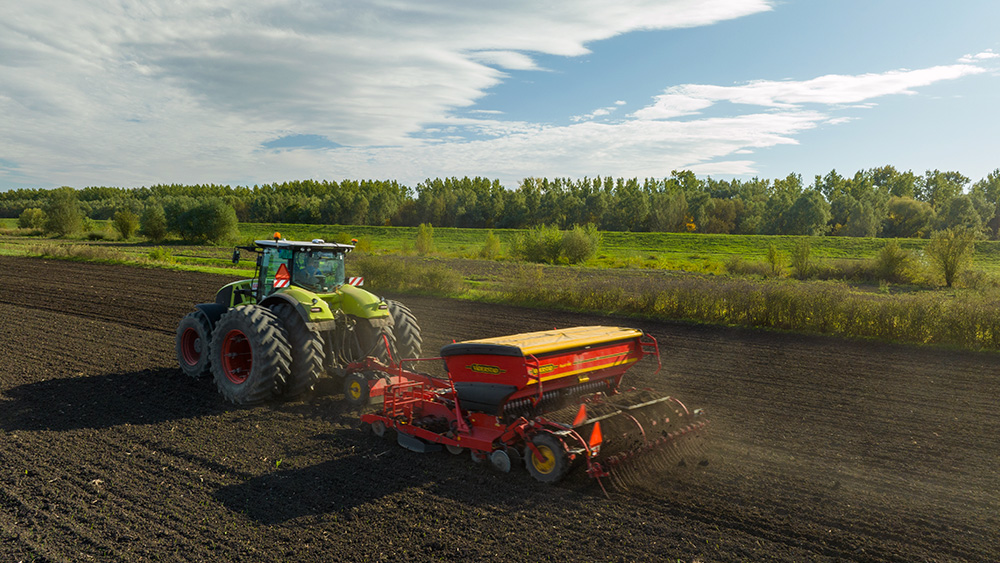 sowing oats field